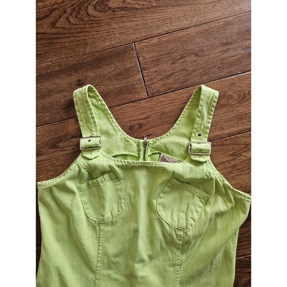 Dare To Dress Vintage Lime Green Shift Dress Size 9 Y2K Made in USA - Picture 4 of 15